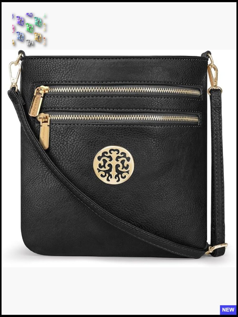 Multi Pocket Crossbody Bag Vegan Leather Adjustable Strap Travel Essential Chic